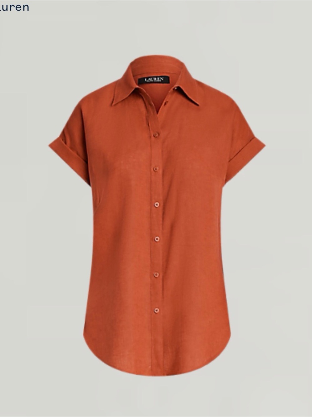 Lauren Ralph Lauren Black Label Short-Sleeve Button-Down Linen Shirt